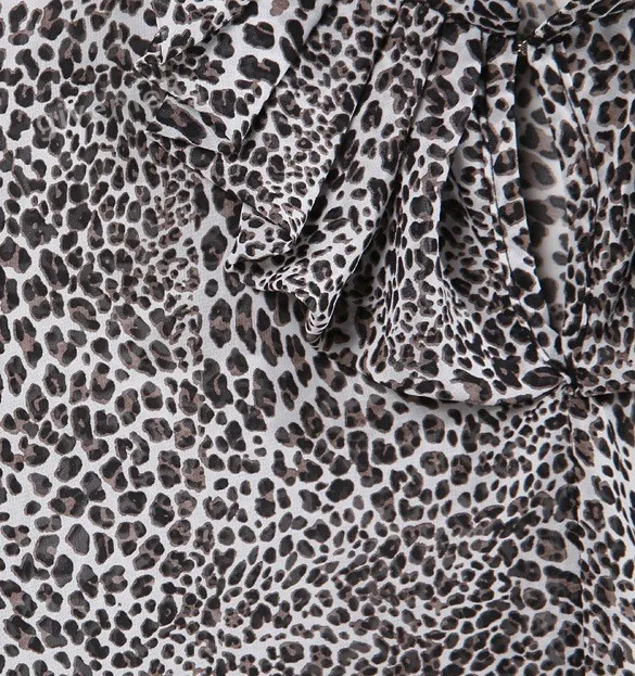 blusas femininas 2015 Fashion shirt Lady Women Leopard New Summer Chiffon Flounced Short Sleeve Print Tops 29 |