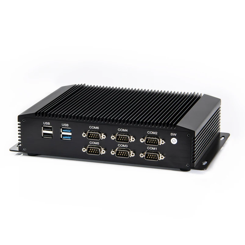 Мини ПК GPIO LPT 6 * COM с поддержкой RS232 422 485 безвентиляторный промышленный компьютер i7