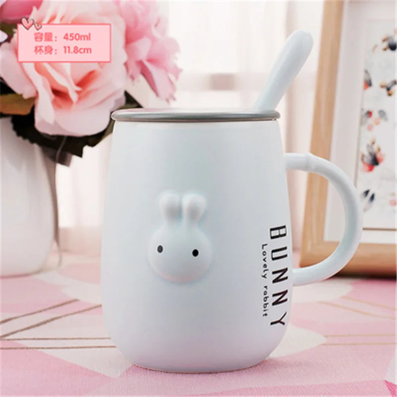 Забавная чашка с кроликом, аниме кружка Taza Desayuno Kahve Fincan Tazas Creativas Caffe Cup Kubek Emaliowany, кофейная чашка с черепом