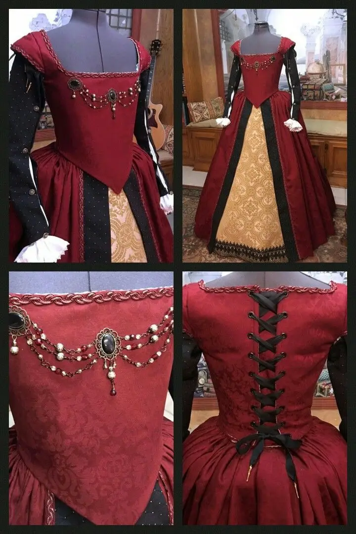 

Tudor Period Tudor dress cosplay costume Renaissance faire red Gown dress cosplay costume custom made