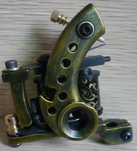 Машинка для татуировок ручной работы 10 катушек красивая резная машинка