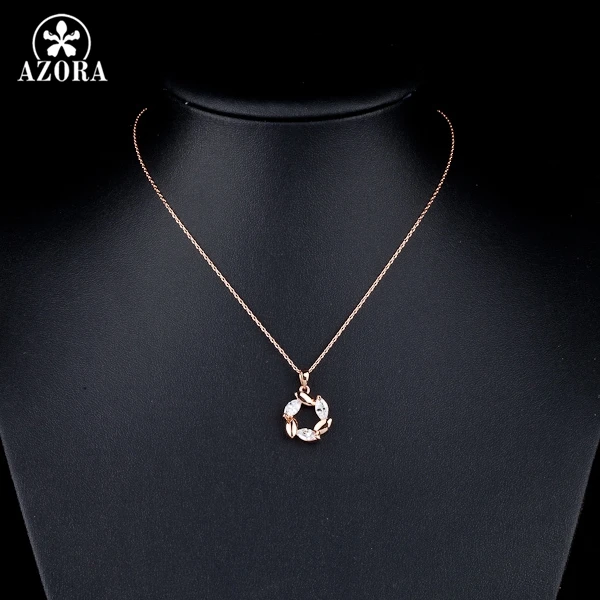 Цепочка с подвеской в виде цветка из розового золота фианитом|necklace a|pendant necklacenecklace