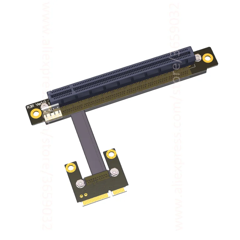 Riser PCIe 16x PCI E x16 к Mini половинный mPCIe adapter Card elbow design Gen3.0 кабель 128 Гбит/с 16
