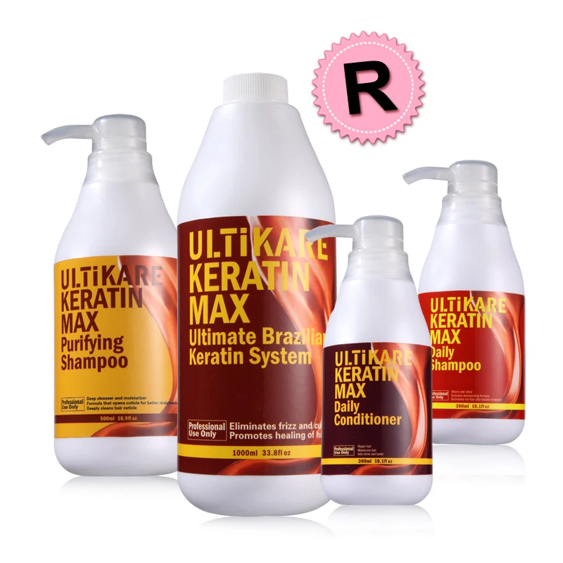 Ultikare 12% Brazilian Keratin Chocolate Hair Treatment Set Purifying Shampoo & Daily Shampoo And Conditioner For Hair Salon