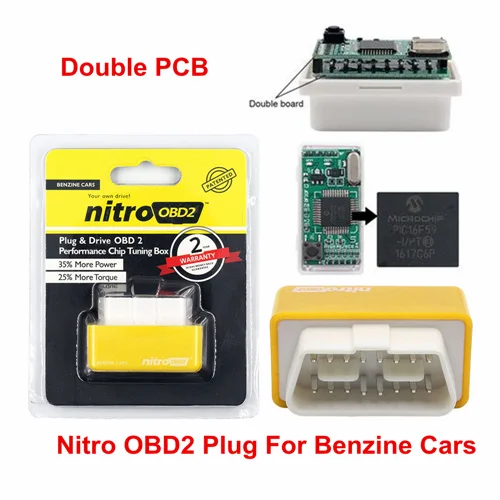 Nitro Benzine Double 2 слоя PCB NITROOBD2 ECOOBD2 чип тюнинговая коробка ECO OBD2 Nitro OBD2 оригинальная вилка бензин дизель больше мощности крутящий момент экономия топлива - Цвет: Nitro Benzine Double