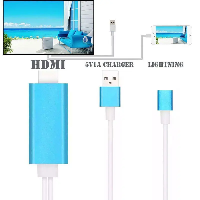 AHHROOU 1 8 м Pin к HDMI кабель HD 1080P конвертер адаптер USB для передачи данных ТВ цифровой AV