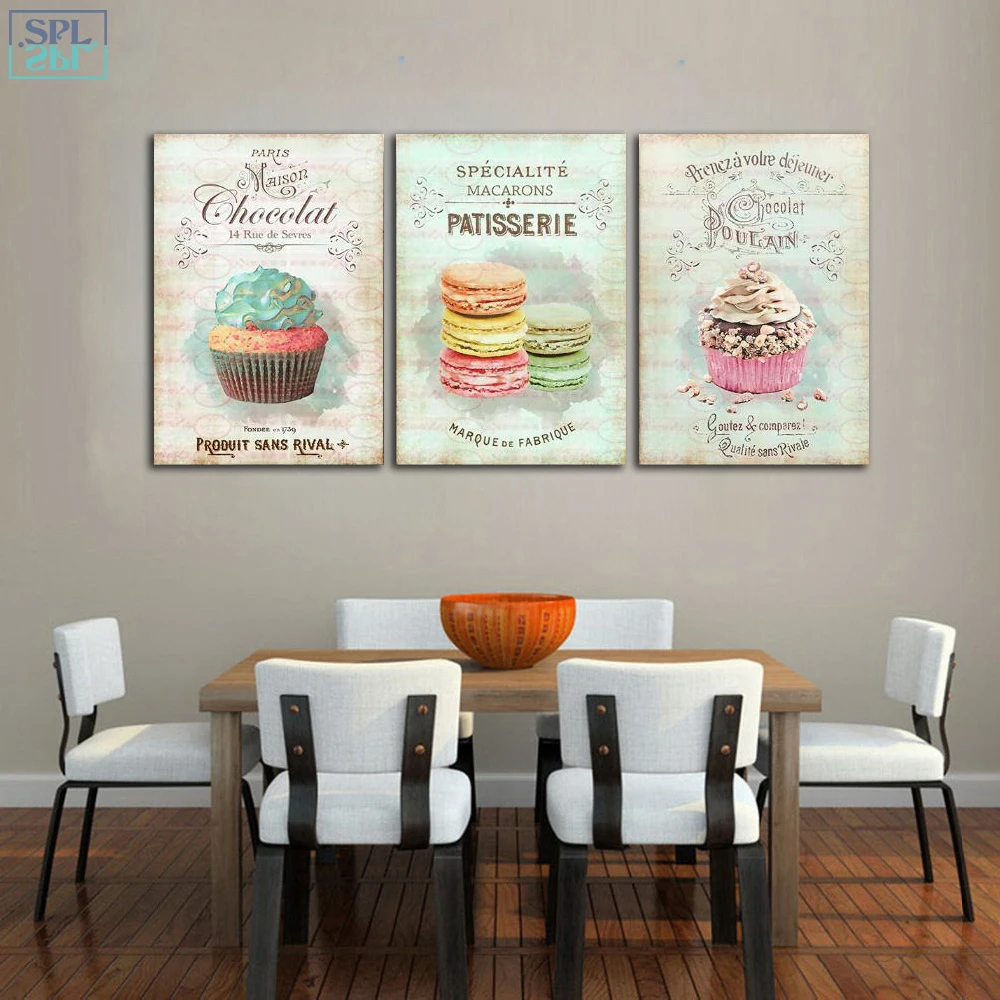 SPLSPL современный Ретро абстрактный ресторан десерт хлеб холст краски домашняя