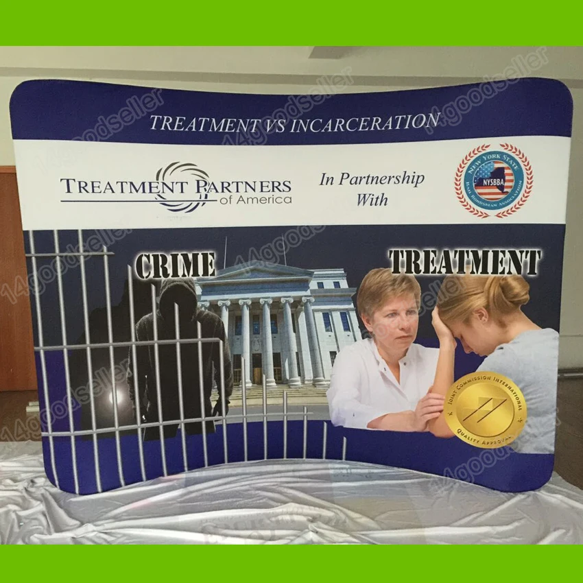 10 'портативный тканевый изогнутый дисплей для выставок выскакивающий стенд