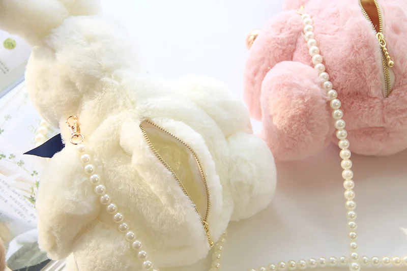 

Japanese sweet lolita rabbit inclined shoulder bag pearl chain bowknot kawaii girl kawaii lolita bag loli cos