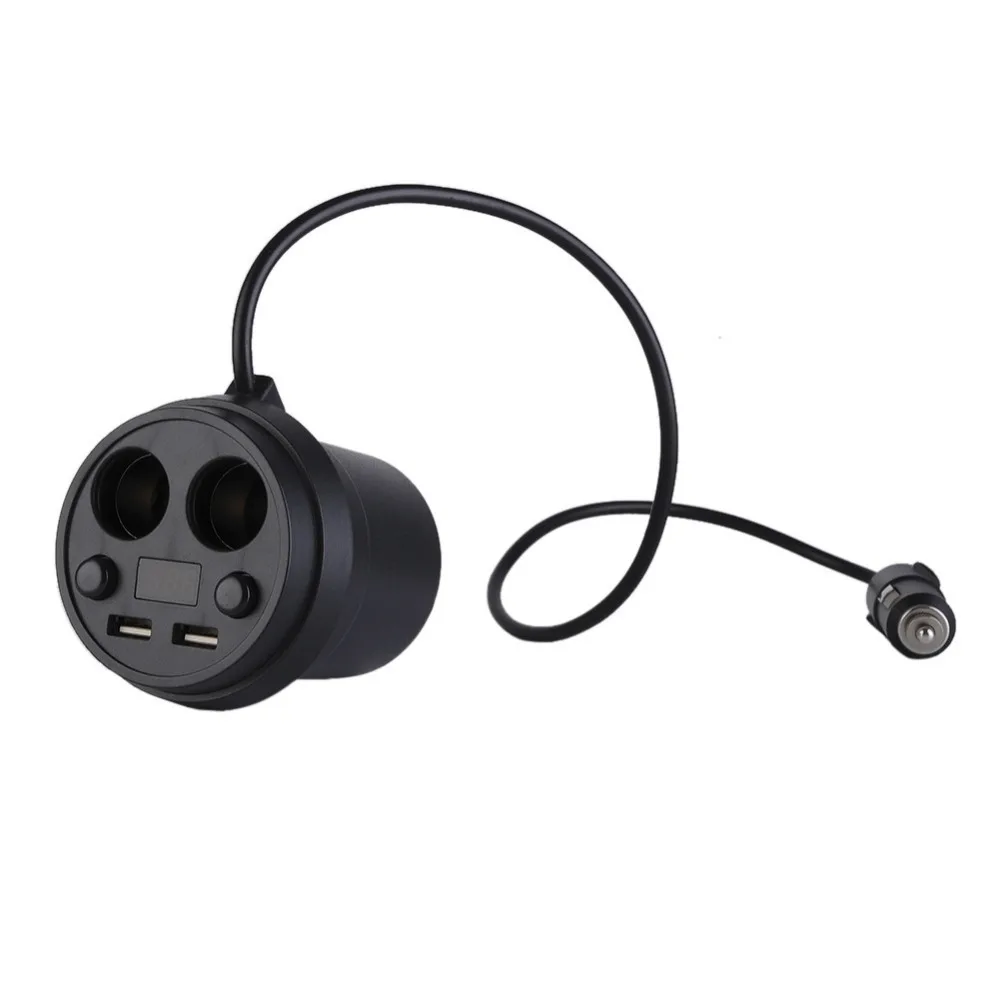 Автомобильное зарядное устройство многофункциональный разветвитель с дисплеем