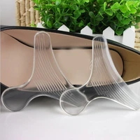 2pcs1pair transparent insoles pad silicone t shape grips heel pad shoe liner foot cushion massage foot care pedicure tools