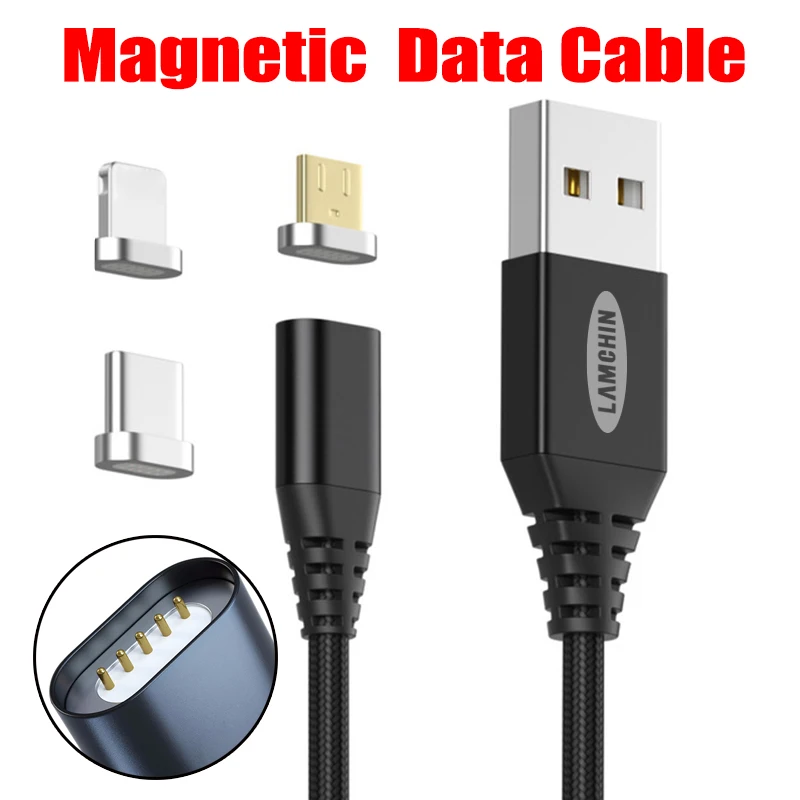 Магнитный кабель USB цинковый сплав плетеный кабель типа C и микро USB кабель магнит зарядное устройство и Дата-кабель для iPhone Android