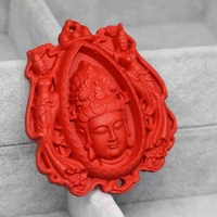free shipping synthetic red cinnabar carved chinese lucky buddhas pendants fit chain necklace accessories jewelry 5160mm b1530