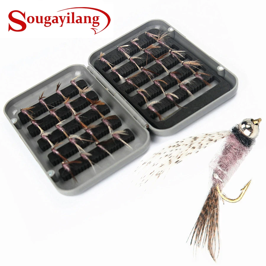 Sougayilang Высокое качество 40 шт./кор. Изысканная приманка для ловли нахлыстом с одним