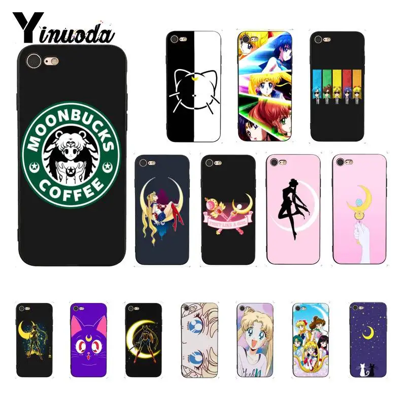 Yinuoda розовый японский аниме Kawaii Сейлор Мун чехол для телефона iPhone 5 5Sx 6 7 7plus 8 8Plus X XS