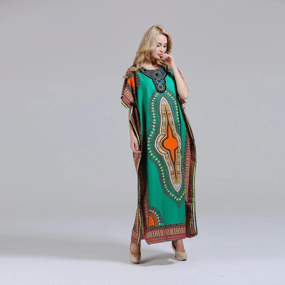 Новинка модное женское платье Dashikiage из 100% хлопка макси с Африканским принтом