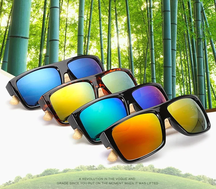 Мужские солнцезащитные очки M18 с искусственной текстурой древесины брендовые