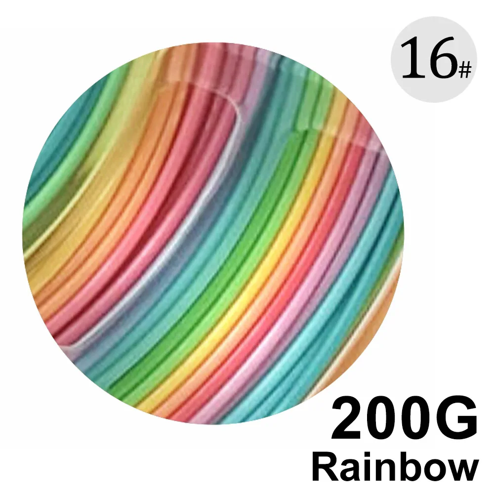 Rainbow Noulei 200 г 3D принтер нить блестящая Pla 1,75 мм шелковистый насыщенный блеск 24 цвета 3D шелковая печать материал - Цвет: Rainbow