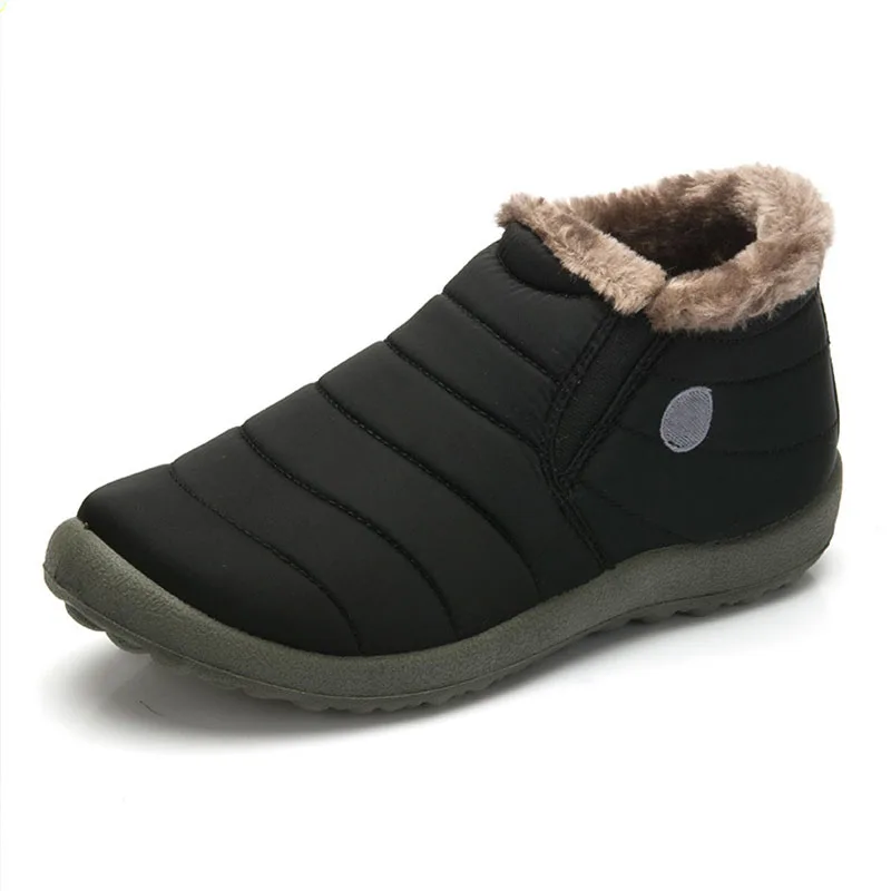 Мужские ботинки зимние однотонные ботильоны с хлопковой подкладкой