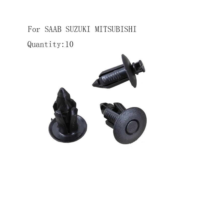

For SAAB SUZUKI MITSUBISHI Door Trim Panel Plastic Fastener Clips x10 Push-In