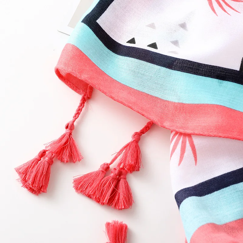 Женская мода животных фламинго кисточкой шаль из вискозы шарф толстый теплый