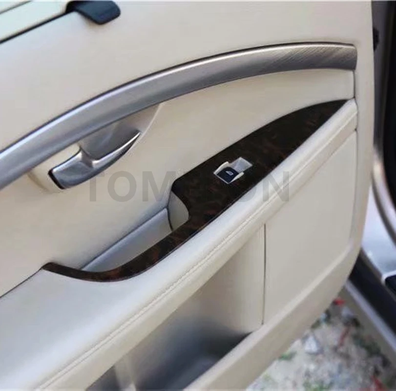 TOMEFON для Volvo S80 от 2009 до 2011 ABS специальная углеродная волоконная краска для интерьера, передняя задняя дверь, окно, переключатель, крышка панели, отделка 4 шт