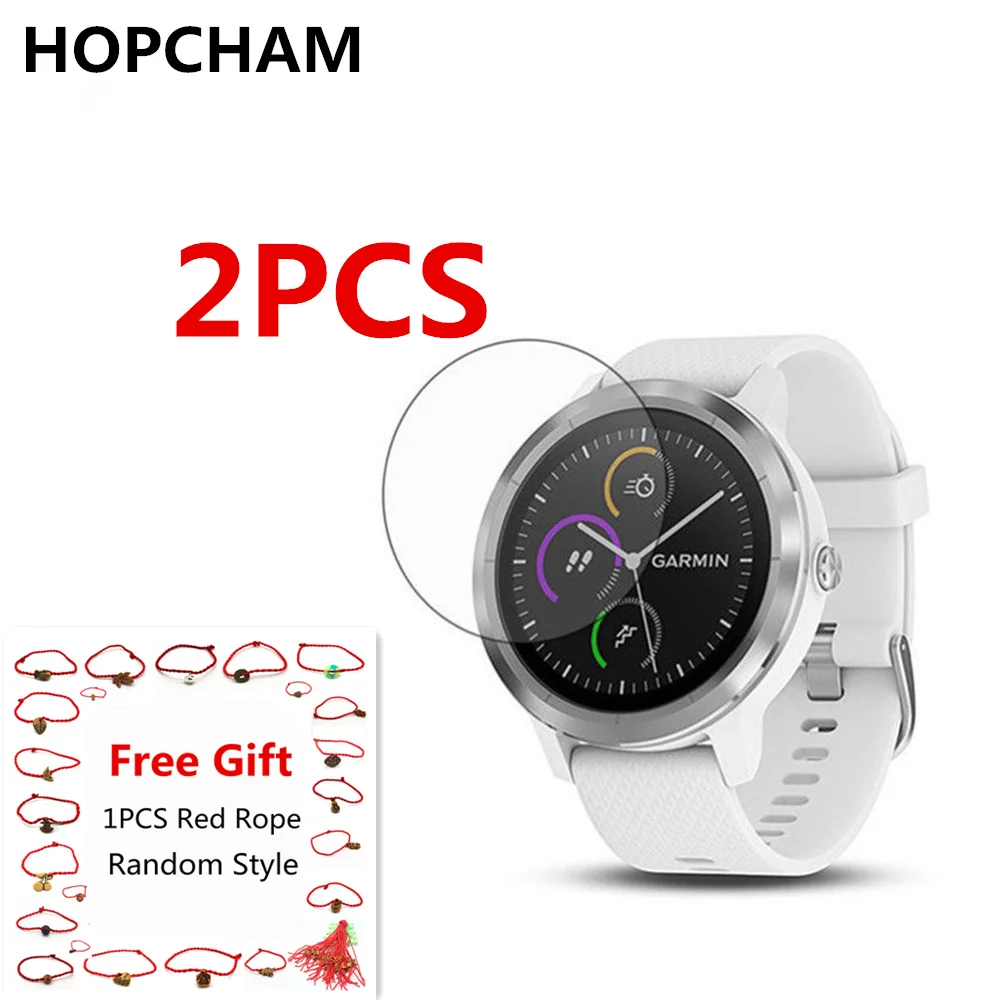HOPCHAM Защита экрана для Garmin Vivomove HR Спорт Музыка Часы закаленное стекло 2.5D & 9H