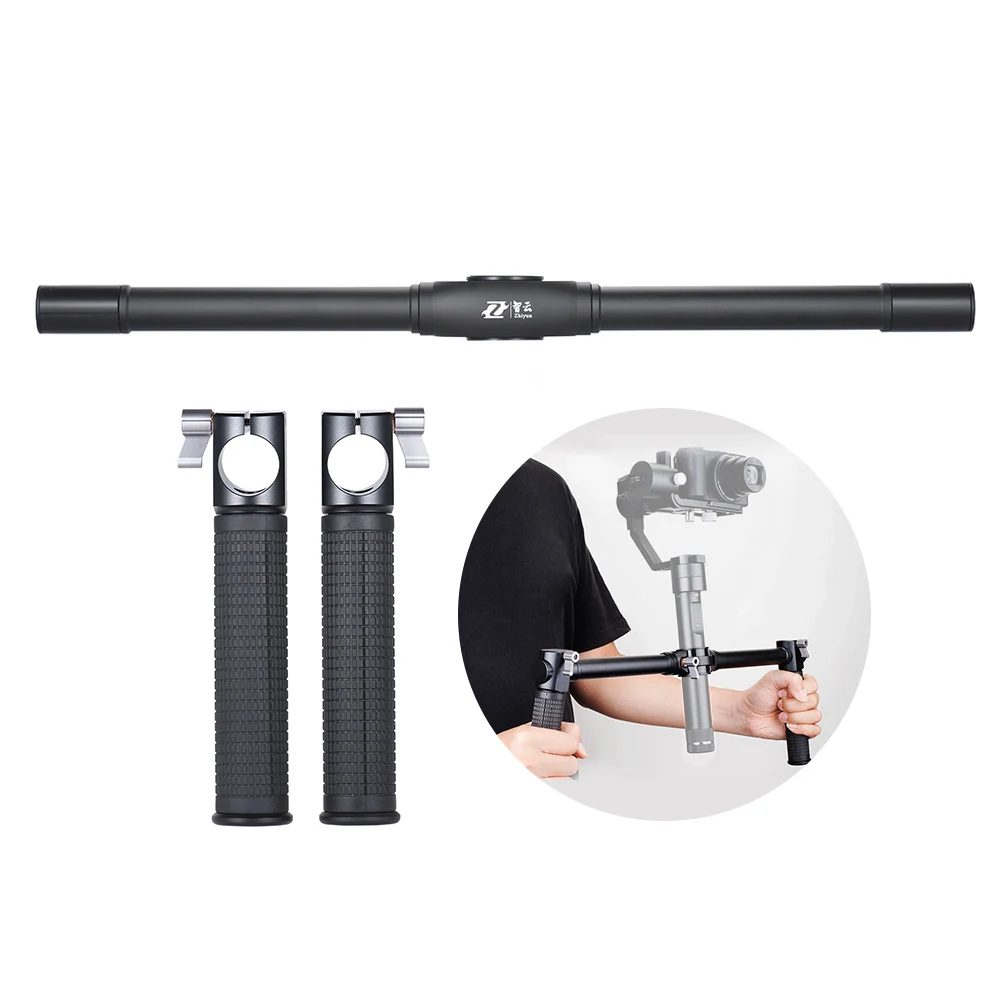 ZHIYUN Origina алюминиевый карданный двойной ручкой, расширенная рукоятка для гладкой 3/кран Плюс/кран V2/кран м ручной карданный
