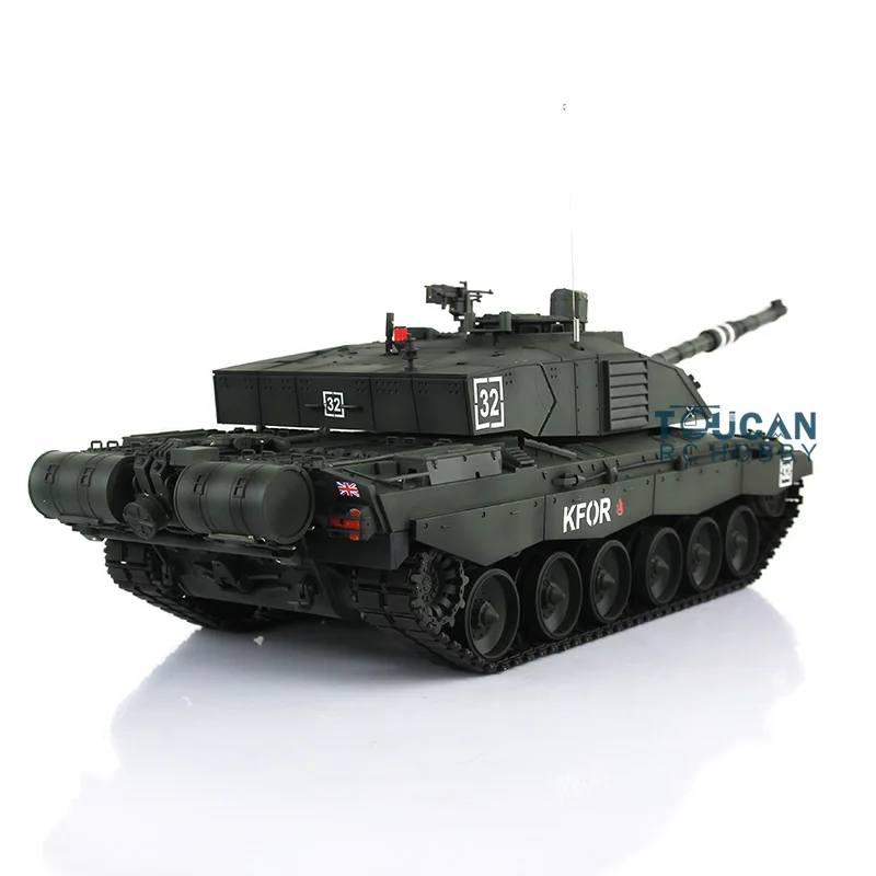 Henglong 1/16 масштаб темно-зеленый Британский Challenger II RTR rc Танк металлические треки колеса 360 градусов вращения башни 3908 TH00134
