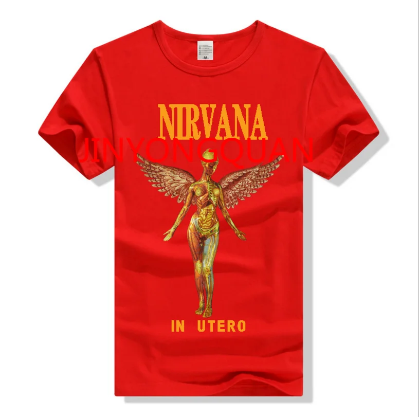 Американский размер NIRVANA In Utero Nirvana матрица гранж пара футболок модная мужская и