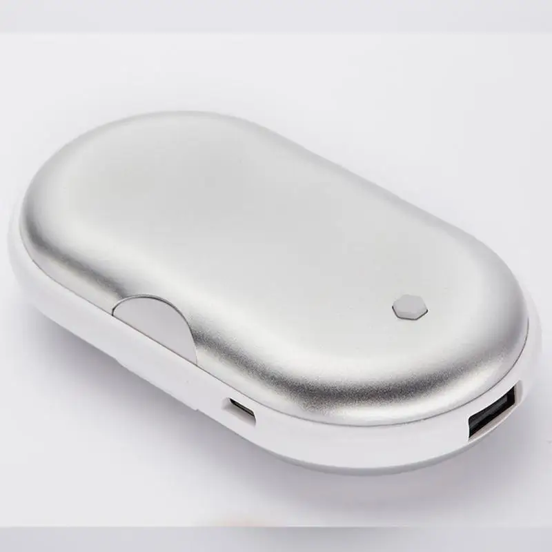 Электрическая грелка для рук в форме булыжника, мини USB Перезаряжаемый зарядный нагреватель, алюминиевый сплав, зарядка для мобильного телефона, подарок