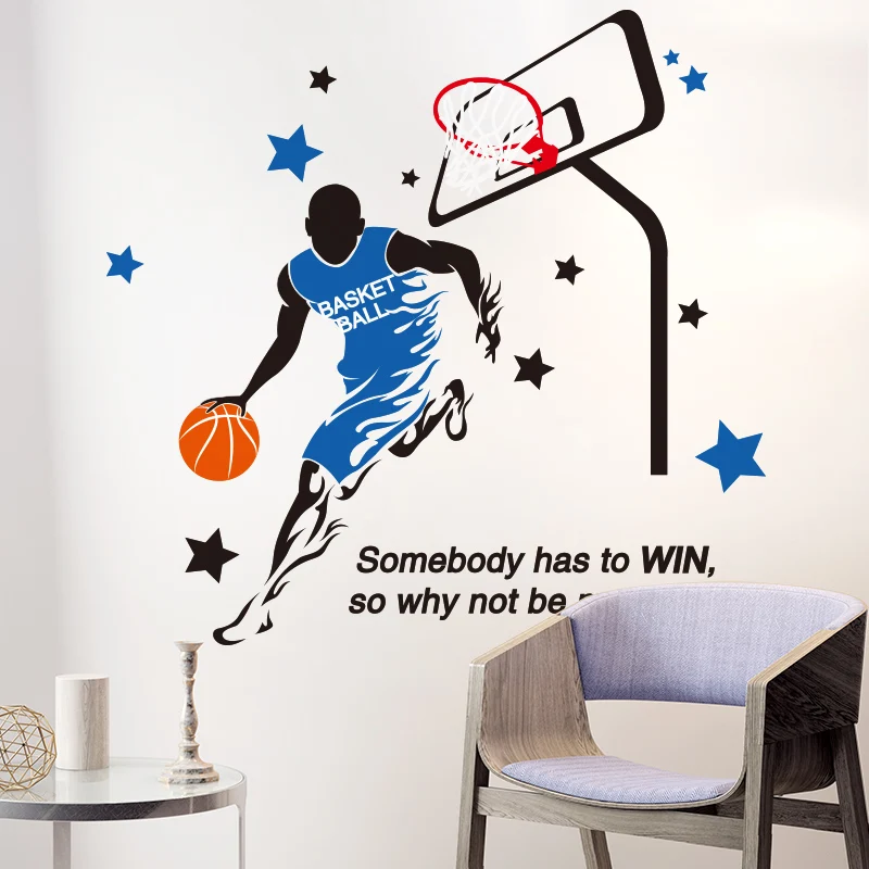 [SHIJUEHEZI] игровая Наклейка на стену Баскетбол креативный игрок NBA спортивные