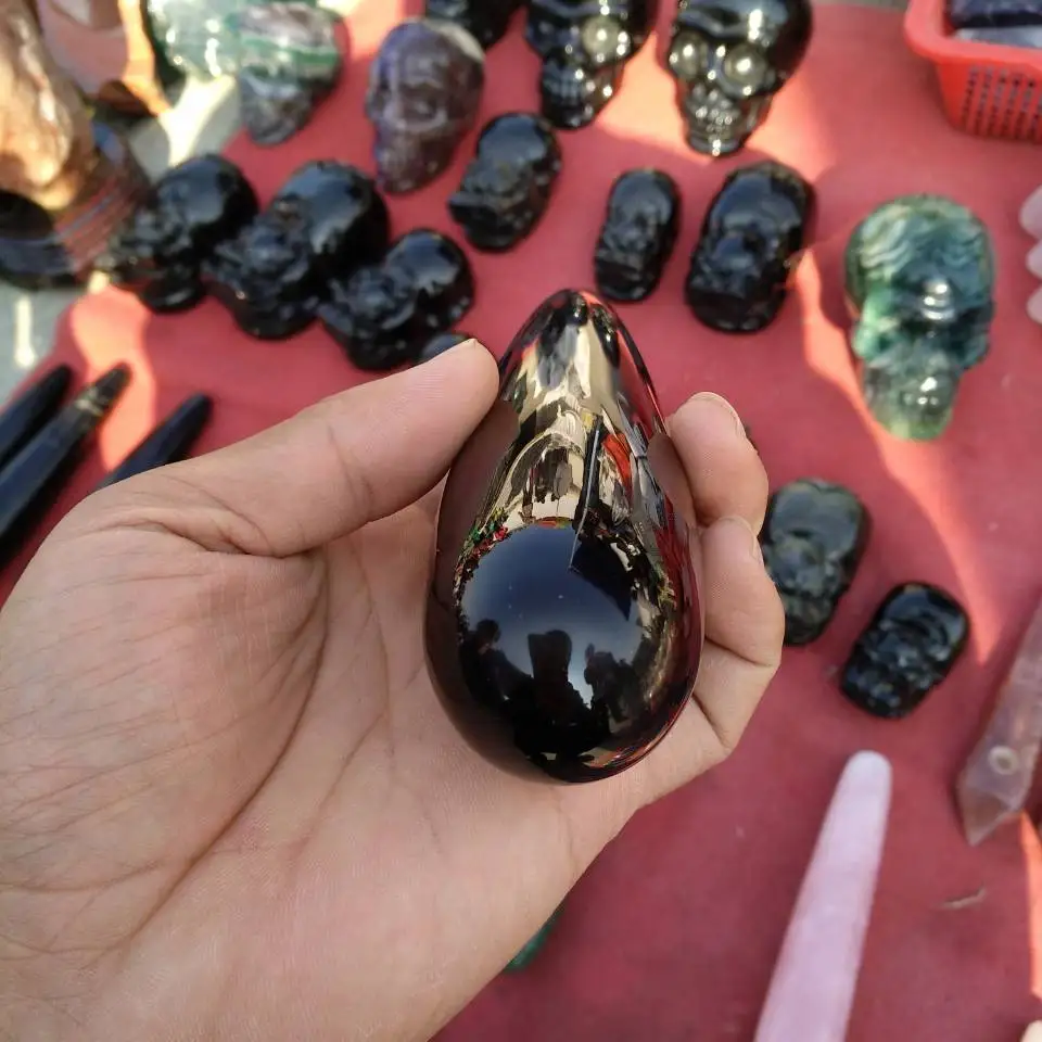 Массажная Полированная Металлическая лечебная палочка Reiki Obsidian 18 см|Камни| |