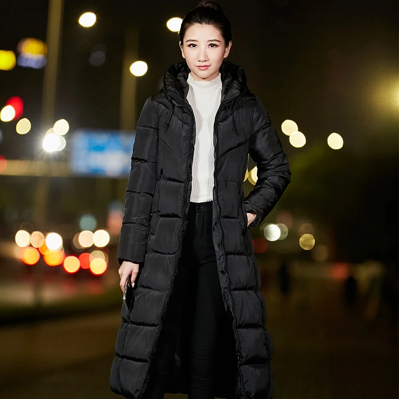 KUYOMENS Plus Size M-6XL Women Winter Coat Long Slim Thickened Turtleneck Warm Jacket Cotton Padded Outwear X-long Parkas | Женская