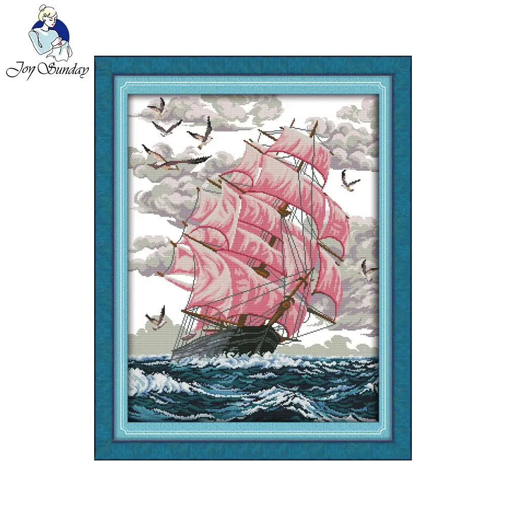 

Joy Sunday Sail away Scenery cross sttich DIY Counted Needlework Cross stitch Sets for Embroidery kit Cross-Stitch wall decor