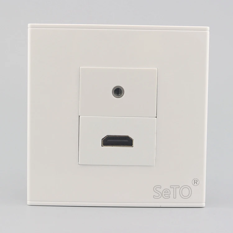SeTo 86 Тип HDMI + 3 5 мм разъем для наушников панель настенная гнездо Keystone Лицевая