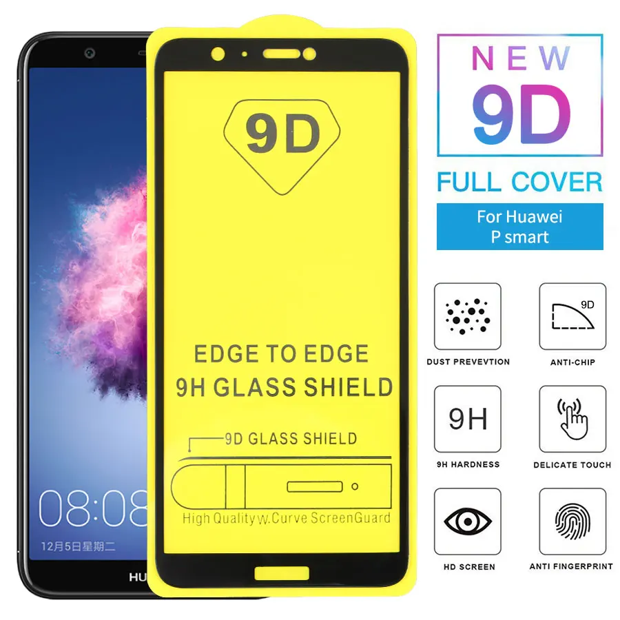 KLOVRRD 9D полное покрытие из закаленного стекла для huawei P Smart 2019 клея Защитная