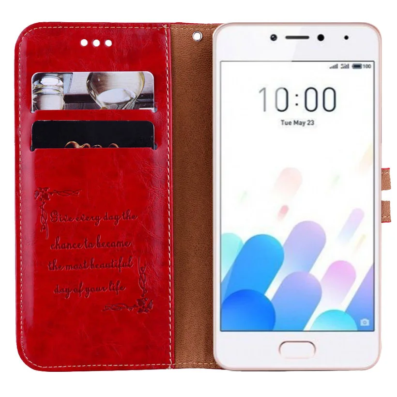 Newest Wallet Case For Meizu M5c Back Cover Book 5.0 Special PU Leather Flip Phone Bag B01 | Мобильные телефоны и