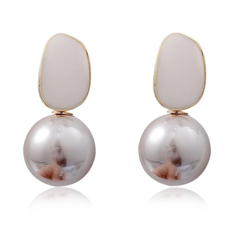 Женские серьги-пусеты Pinksee металлические геометрические с искусственным