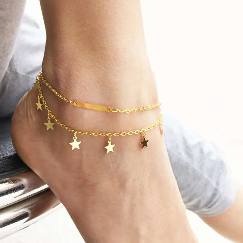 ZCHLGR Boho модный стиль звезда браслет на ногу многослойный цепочка для ног новый