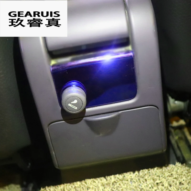 

Car Styling Inner Back Row Cigarette Lighter Cover Blue Black stainless steel Sticker For Volvo XC60 V60 S60 Auto Accessories