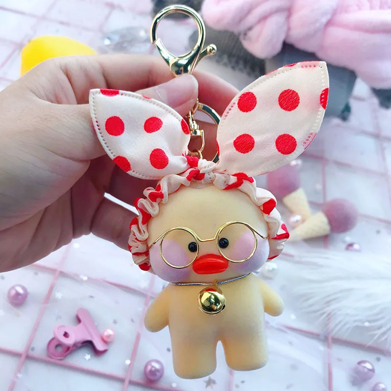 Новая сетка красная утка милый брелок кольцо Kawaii кафе Мими желтый брелок утка автомобиль игрушки брелок для детей подарок