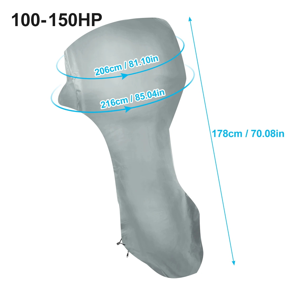 100-150HP Gray Uxcell 600D Оксфорд ткань ПВХ полный подвесной мотор крышка для лодочных моторов 30-225HP водонепроницаемый - Цвет: 100-150HP Gray