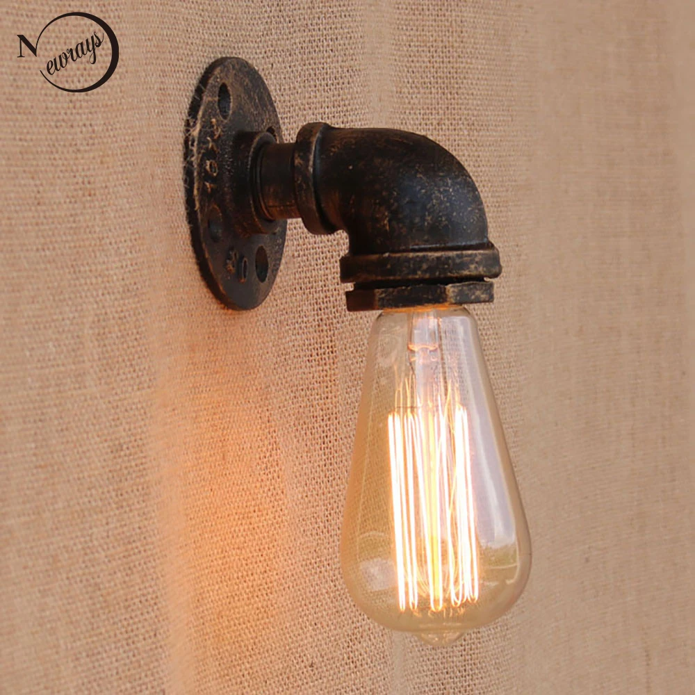 

Loft Retro metal Water pipe vintage wall lamp with edison/led bulb E27 lights for cafe hallway bedroom living room bar cafe