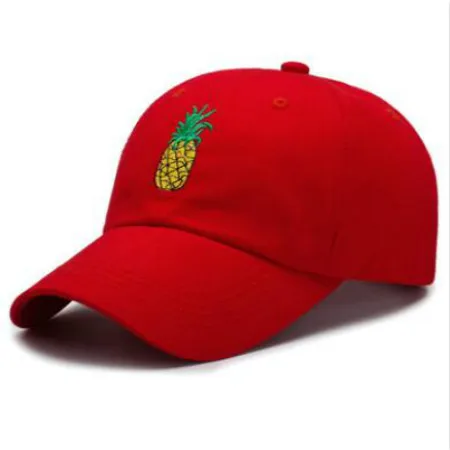 pineapple red Мода папа шляпа для мужчин хлопок вышивка K Поп Бейсбол кепки хип Snapback шапка-Кепка унисекс рэп бейсболка Боб Прямая - Цвет: pineapple red