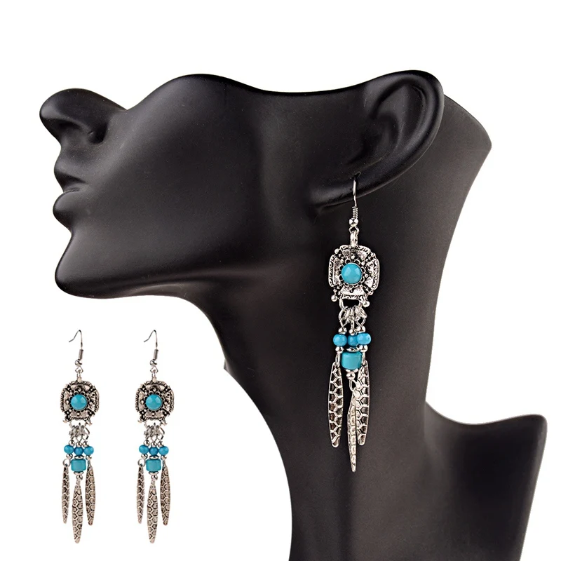 Женские винтажные серьги подвески Jhumka этнические Длинные бусы с кисточкой из
