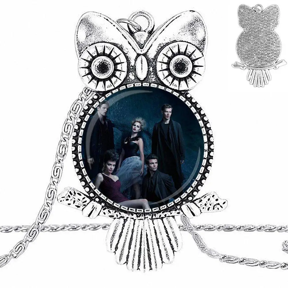 EJ глазурь модный стеклянный кабошон кулон Сова ожерелье чокер ювелирные изделия