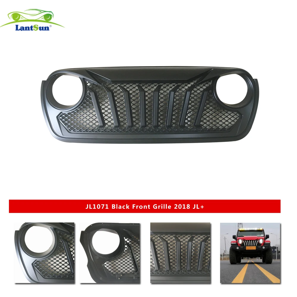 

Передняя Матовая решетка радиатора Вейдера из черного АБС-пластика для Jeep Wrangler JL 2018 +, 1 комплект
