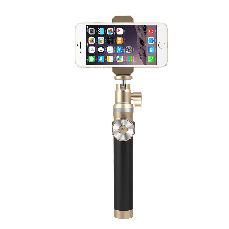 Роскошный Bluetooth монопод селфи палка ручной Матовый металлический штатив