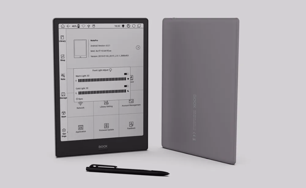 Новая модель BOOX NOTE PRO eBook Reader 4G/64G Dual Touch e-ink Book Reader передний светильник плоская панель экран электронная книга e-Reader с ручкой